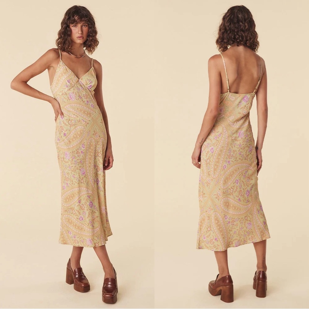 SPELL Belladonna Bias Strappy Midi Dress